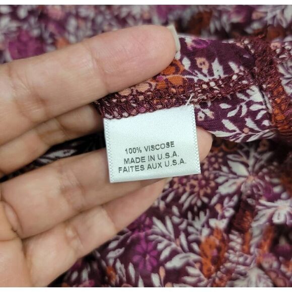 MISA LA Floral Print Cold Shoulder Ruffle Top S - Picture 7 of 8